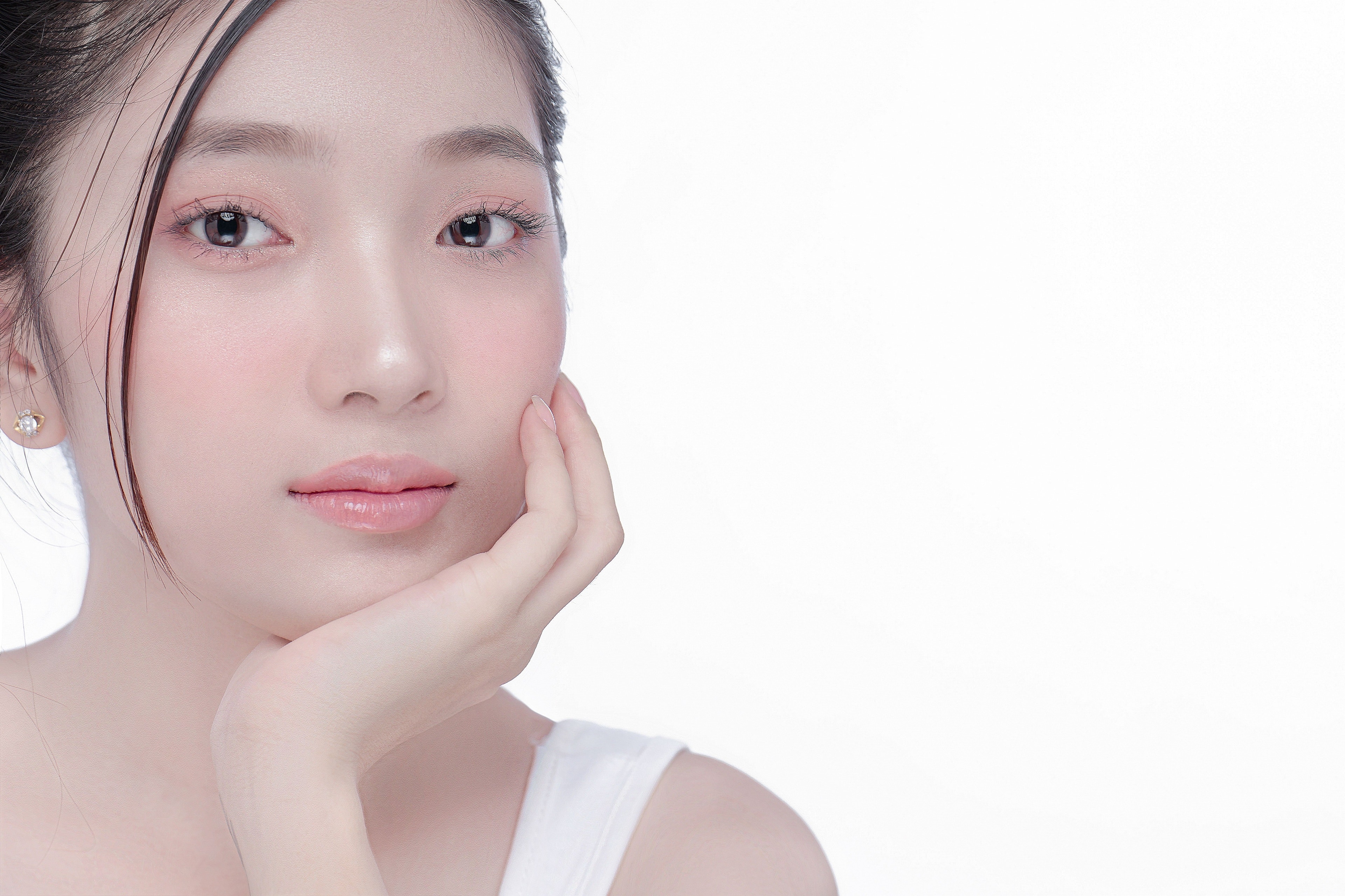 A close portrait of clear, even-toned skin