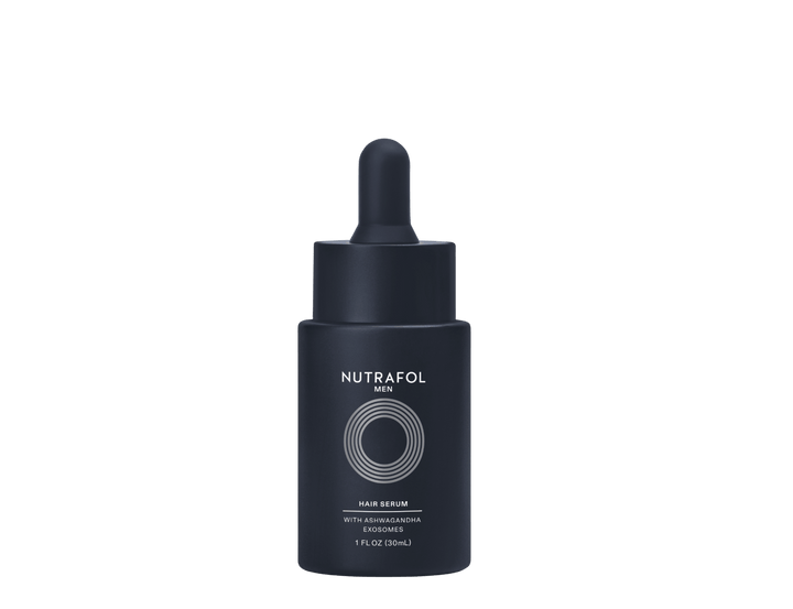Nutrafol Hair Serum for Men dropper bottle on a white background