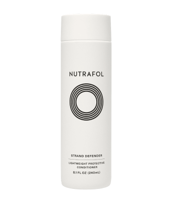 Nutrafol Strand Defender Conditioner bottle on a white background