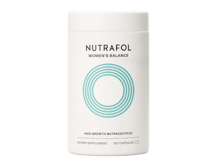 Nutrafol Women's Balance Hair Growth Nutraceutical bottle on a white background