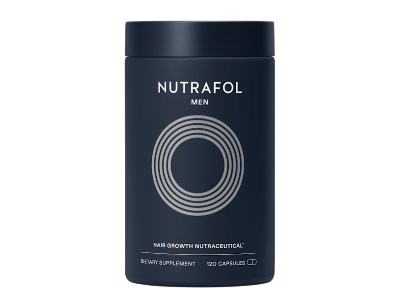 Nutrafol Men Hair Growth Nutraceutical bottle on a white background