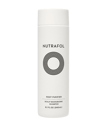 Nutrafol Root Purifier Shampoo bottle on a white background